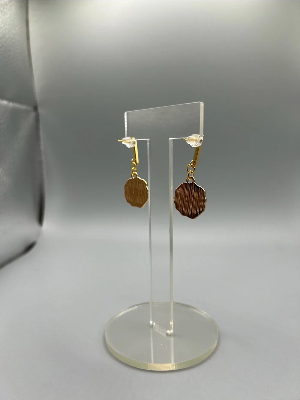 Gold Drop Pickle Chip Earrings - Handmade